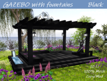 GAZEBO with fountains Black