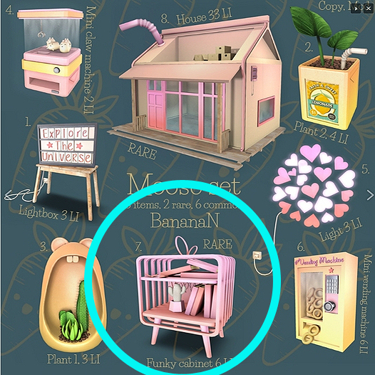 07. BananaN. Moose set funky cabinet RARE