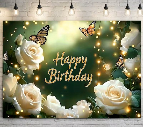BIRTHDAY  GREEN ROSES TEXTURE