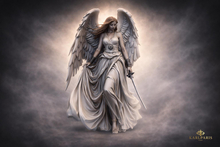 Angel of Valor Statue – Majestic Winged Protector Sculpture Decor