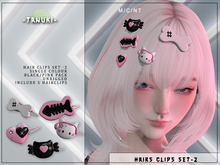 -Tanuki- Hair Clips SET -2 B/P
