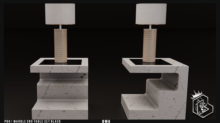 (B.W.A) PBR MODERN TABLE SET-WHITE