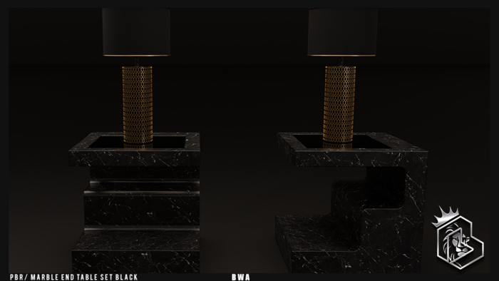 (B.W.A) PBR MODERN TABLE SET-BLACK