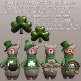 * Full Perm Mesh * Saint Patrick Bears * ( classic & PBR )