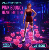 Valentine’s Day Pink Bouncy Heart Emitter for Avatar | Copy & Modify | Lower Leg Attachment | Romantic Particle Effect