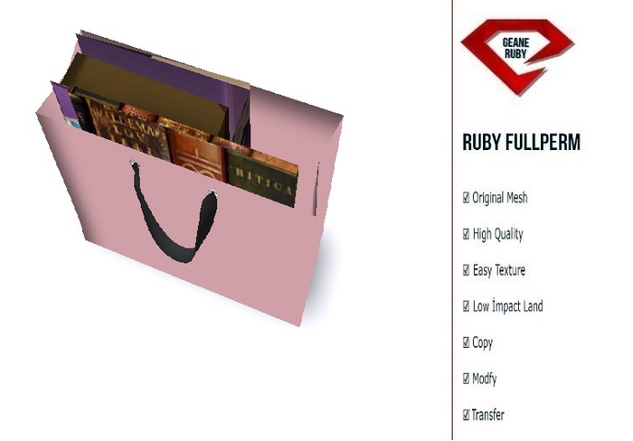 346 [Ruby Full Perm] Decorative Bag with Books
