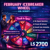 February Icebreaker Wheel LSL Script – No Repeat Questions, Private Delivery, Smooth Spin Animation | Full Perm