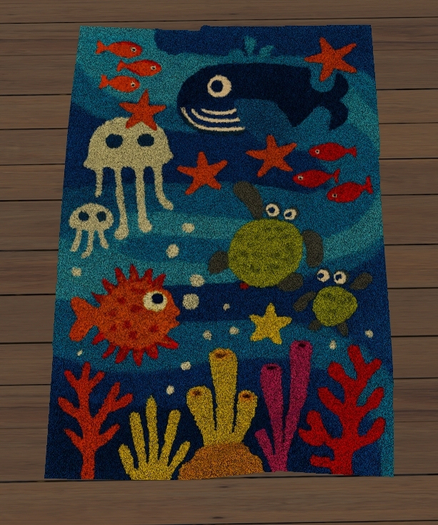 Ocean Shagpile Rug2 Blue