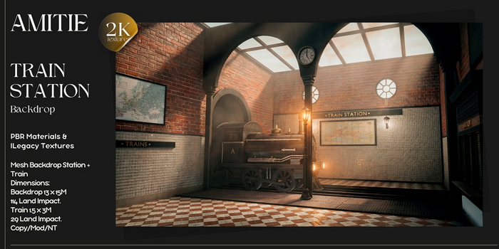 Amitie Train Station Backdrop