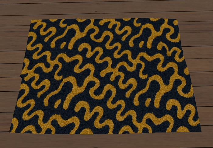Navy & Yellow Shagpile Rug