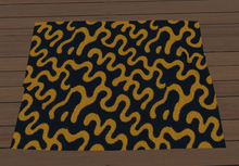 Navy & Yellow Shagpile Rug