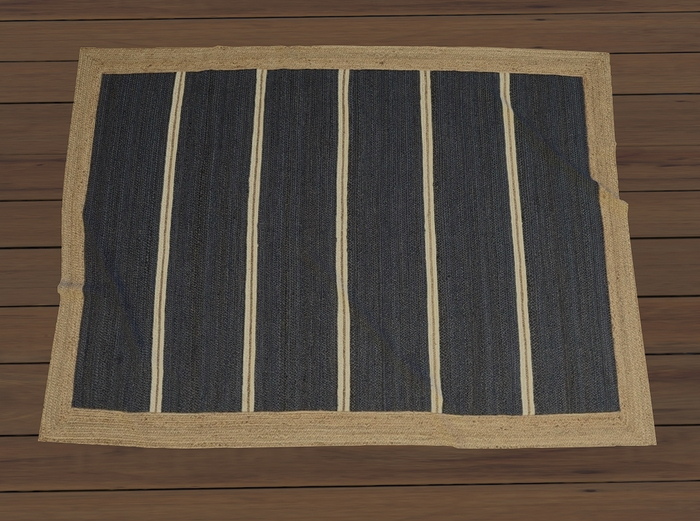 Blue Stripe Coir Rug