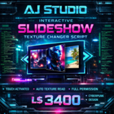Interactive Slideshow Texture Changer LSL Script | Touch-Activated Image Viewer | Full Permission | Easy Drop-In Script