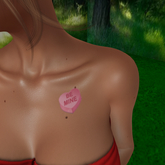 Tasteful Tattoo Be Mine Candy Heart Chest Left & Right