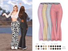 -Sorumin- Soft Flare SET -Pants Plaid Pack-