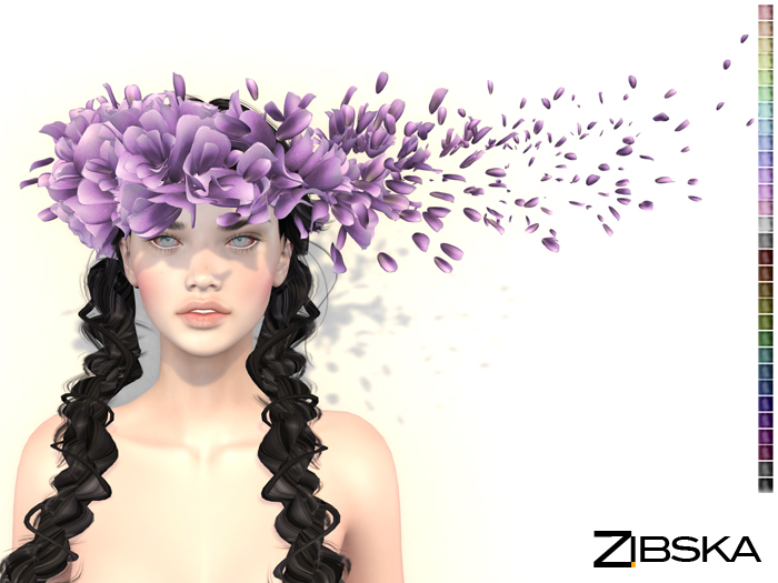 Zibska ~ Sveta color change headpiece of flowers and petals