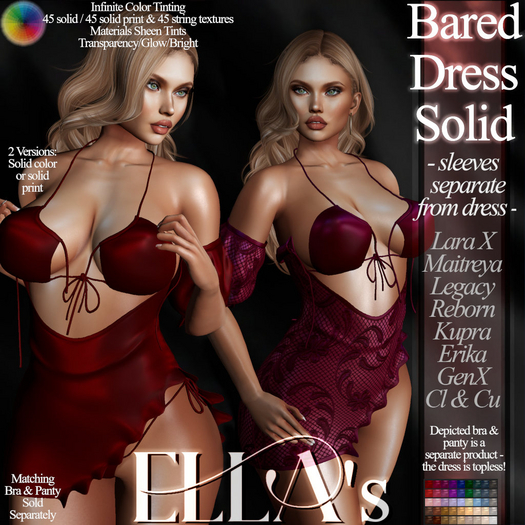 Ella's - Bared Dress Solid/Print