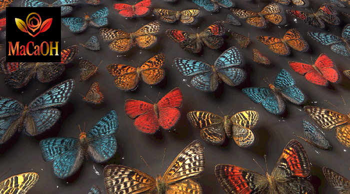 PBR Texture with 3D effect, Seamless, Butterflies_01