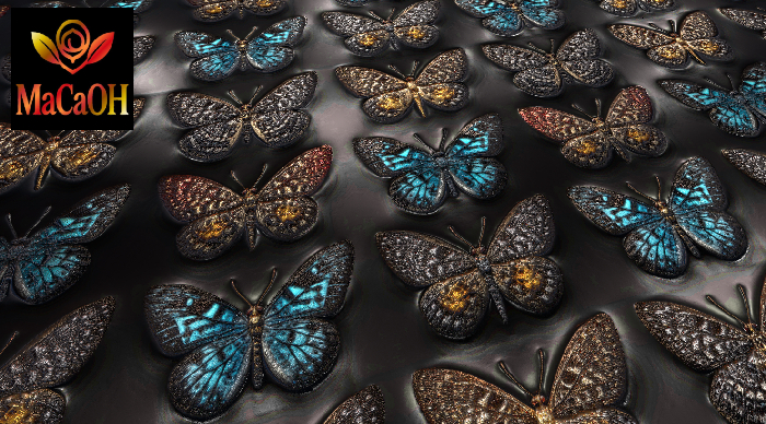 PBR Texture with 3D effect, Seamless, Butterflies_03