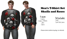 Men's T-Shirt - Skulls and Roses