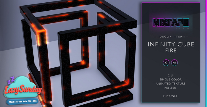 MIXTAPE Decor - infinity cube - fire *Lazy Sunday*