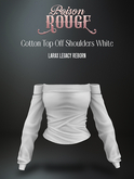 POISON ROUGE Cotton Top Off Shoulders White