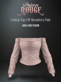 POISON ROUGE Cotton Top Off Shoulders Pink