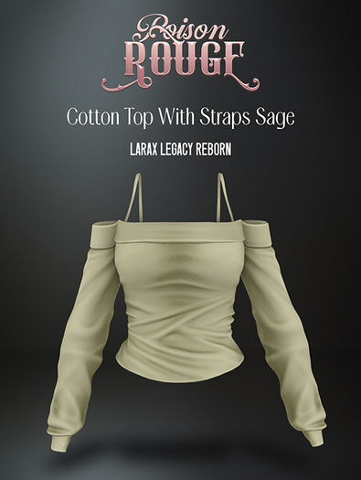 POISON ROUGE Cotton Top With Straps Sage 