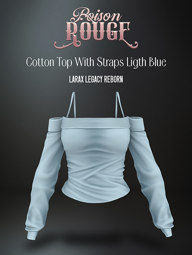 POISON ROUGE Cotton Top With Straps Ligth Blue