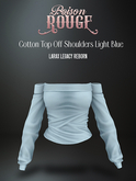 POISON ROUGE Cotton Top Off Shoulders Ligth Blue
