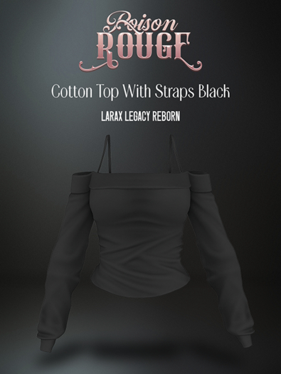 POISON ROUGE Cotton Top With Straps Black