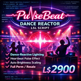PulseBeat Dance Reactor – Smart Heartbeat Light System | Dance-Reactive Club Lighting LSL Script (Full Perm)