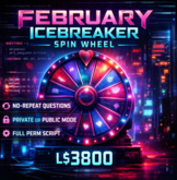 February Icebreaker Spin Wheel – Smart No-Repeat Love & Connection Questions | Full-Perm LSL Script