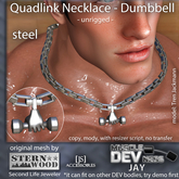 {JS} Quad Link Neckl w dumbbell - steel - DEV JAY