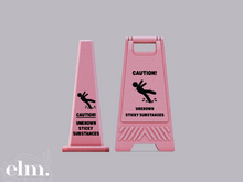 Elm. Slippery Safety Signs [Unknown Sticky Substance]