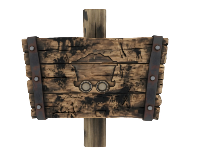 Old Mine Cart Sign Post FULL PERM