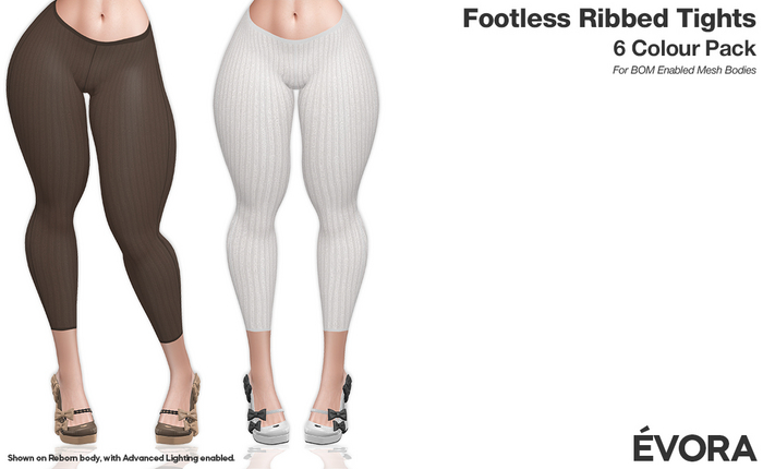 EVORA - Footless Ribbed Tights