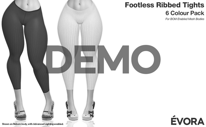 EVORA - Footless Ribbed Tights - Demo