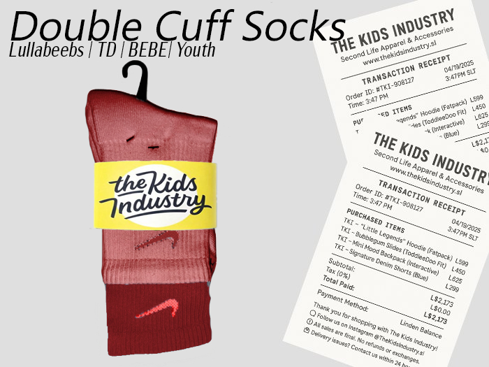 TKI - Berry Double Cuff Socks