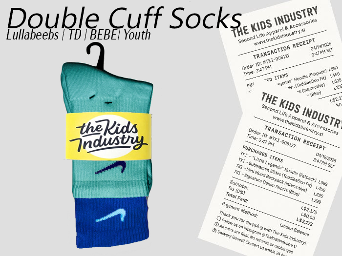 TKI - Blues Double Cuff Socks