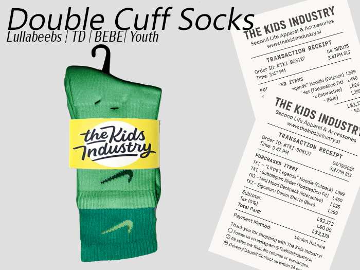 TKI - Mint Double Cuff Socks