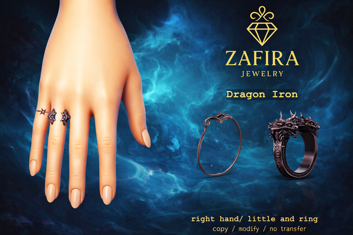 ZAFIRA - Ring Set - Dragon Iron