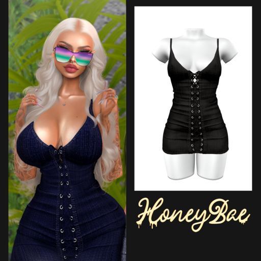 HONEYBAE~Brenda DenimDress .DaRK