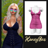 HONEYBAE~Brenda DenimDress .Pink