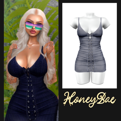 HONEYBAE~Brenda DenimDress Ice