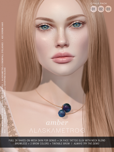 "Amber" Genus Project 2K SLUV BOM skin - Pale pack (3 tones)