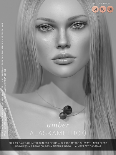 DEMO "Amber" Genus Project 2K SLUV BOM skin - Light pack (3 tones)