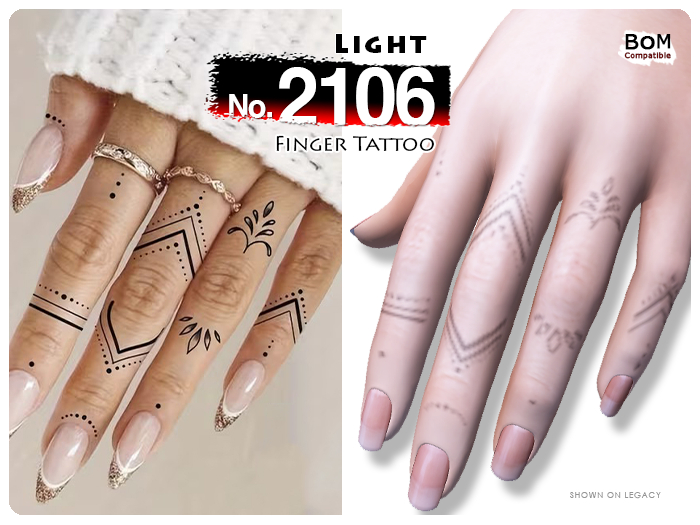 (Finger Tattoo) No.2106 Light