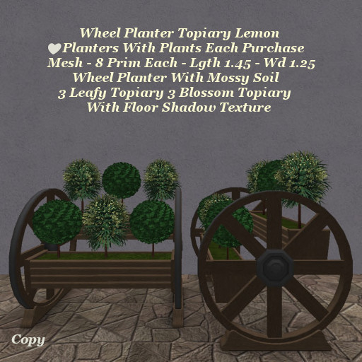Wheel Planter Topiary Lemon1