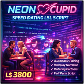 Neon Cupid Speed Dating LSL Script – Automated Partner Rotation, Roleplay Narration, Club Event System (Full Perm)